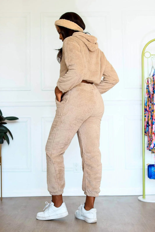 Women's Cropped Hoodie Jogger Set