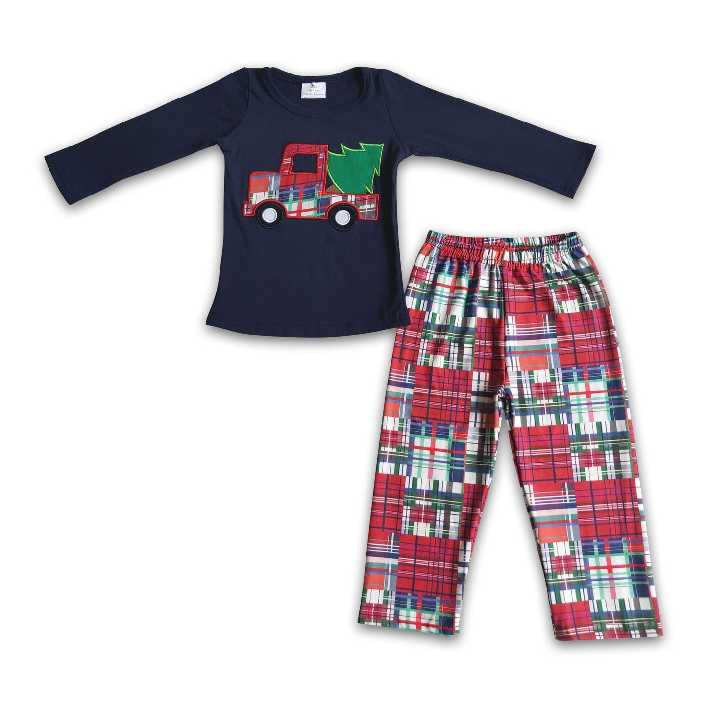 Weihnachts-LKW-Stickerei Jungenkleidungsset