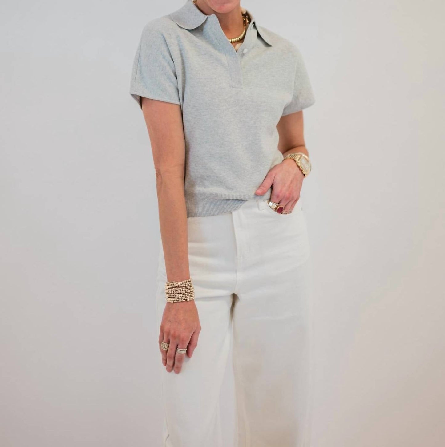 Heather Short Sleeve Sweater Top