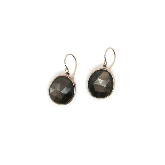 Damen-Ohrringe aus 14k Sterlingsilber mit Pyrit