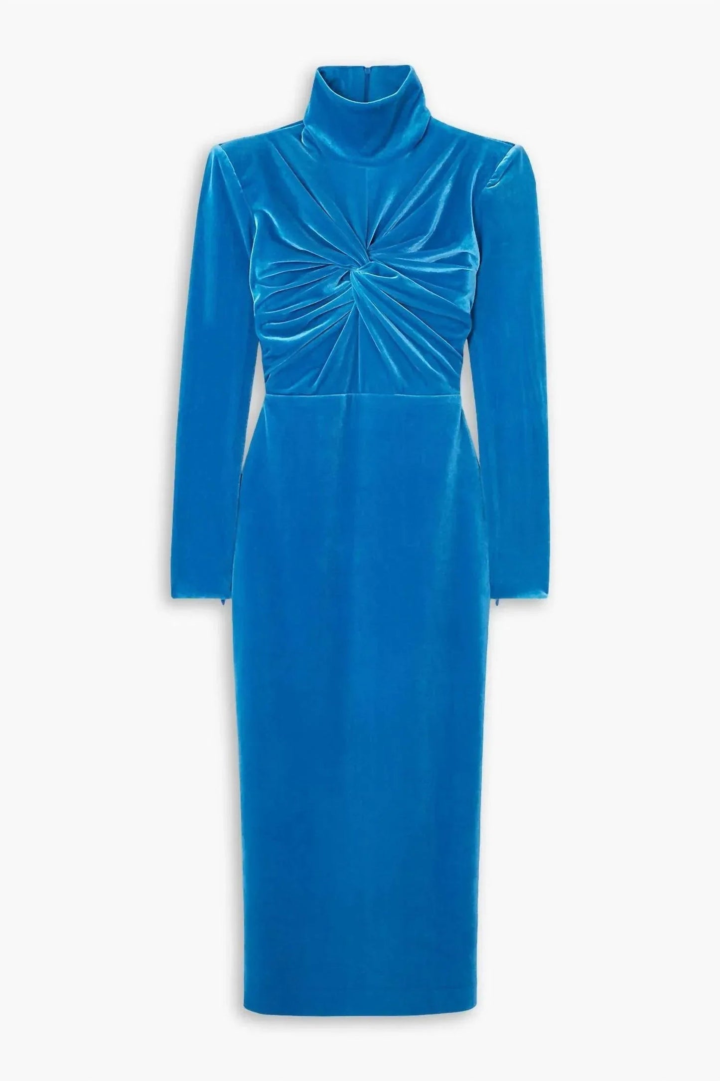 Preston Samt-Rollkragenkleid mit Twist und langen Ärmeln