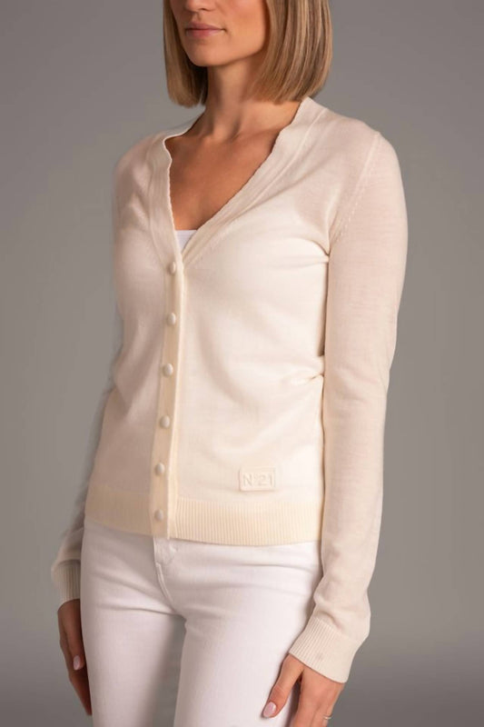 V-Ausschnitt Langer Cardigan