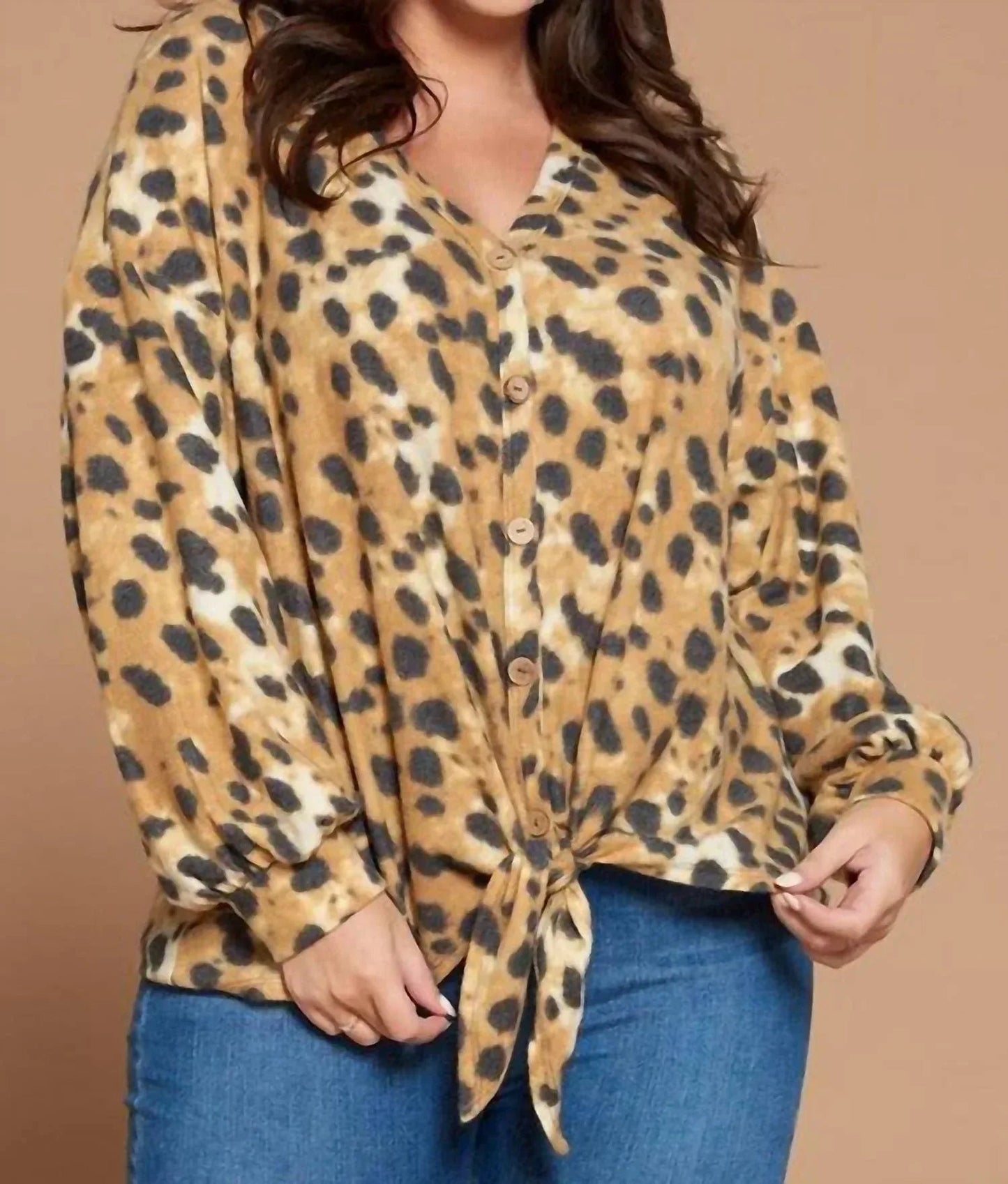 Oberteil mit Animal-Print – Große Größen