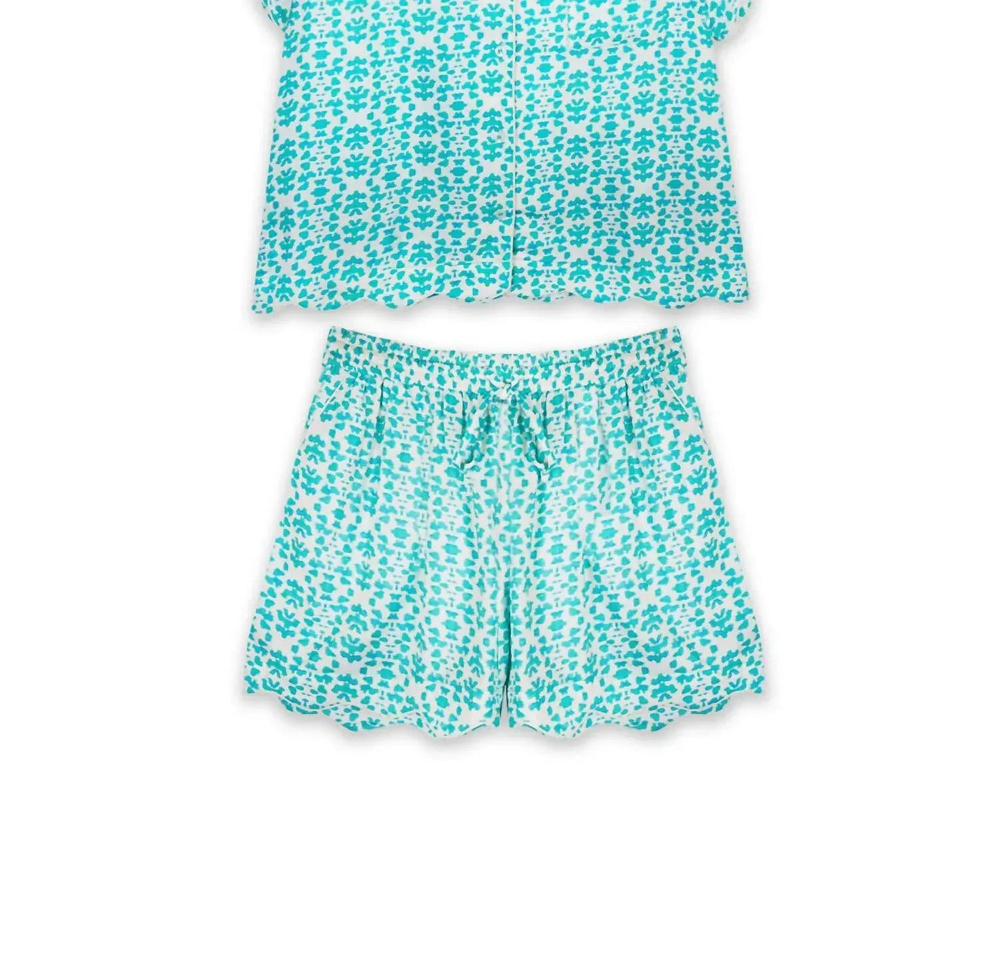 Scalloped Pajama Set Short