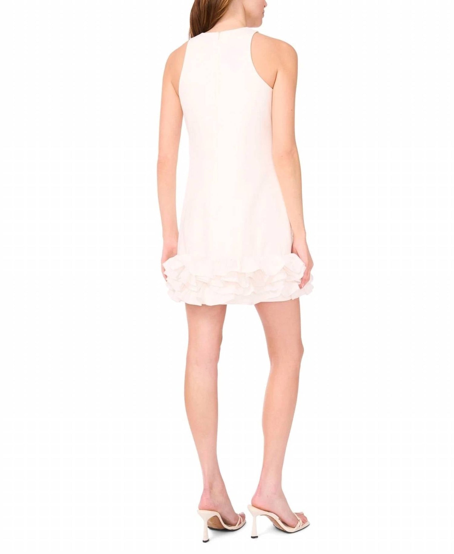 Ärmelloses Minikleid mit Rüschensaum