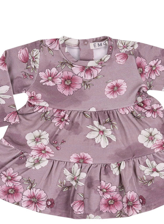 Mädchen-Stretch-Fleece-Kleid mit Aufdruck