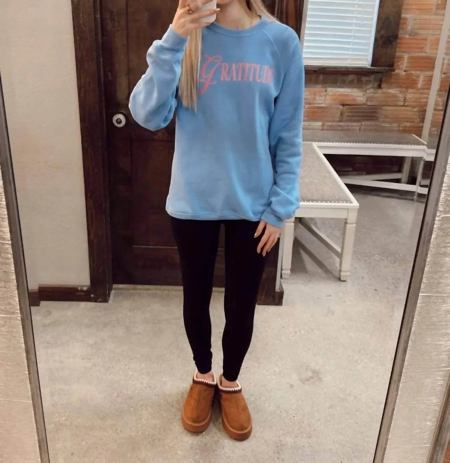Dankbarkeits-Sweatshirt mit Rundhalsausschnitt