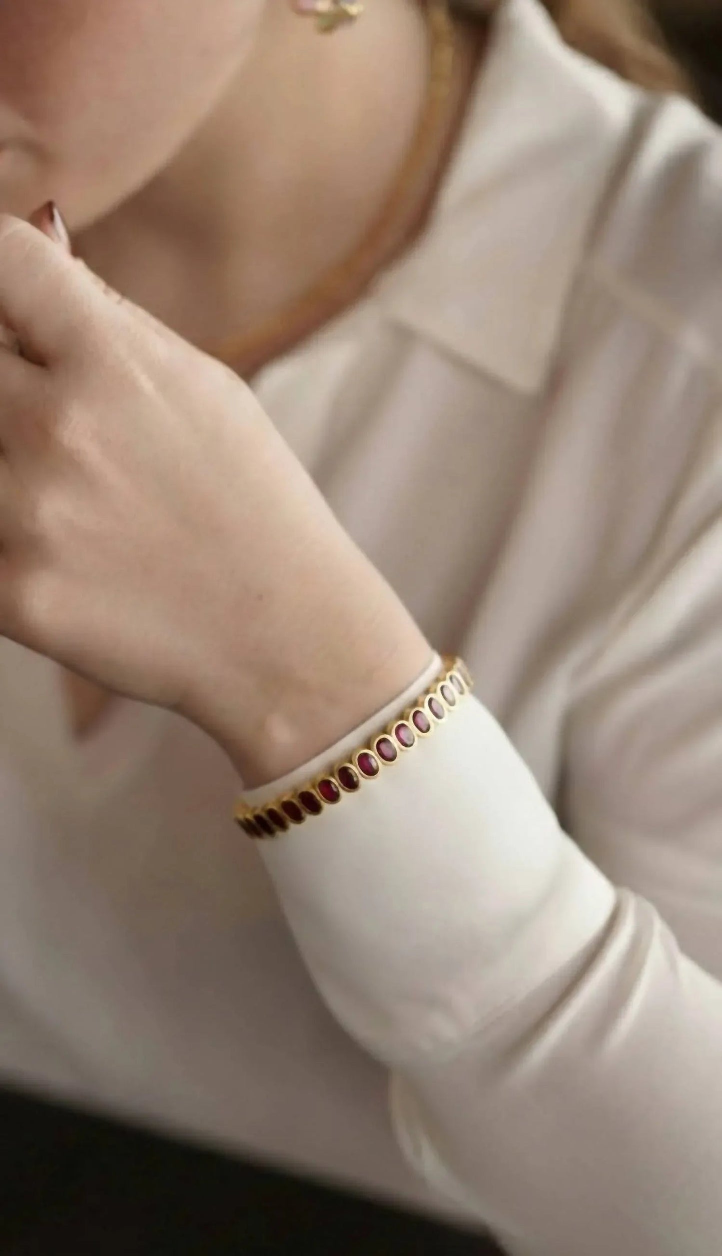 Tennisarmband mit Schmucksteinen für Damen