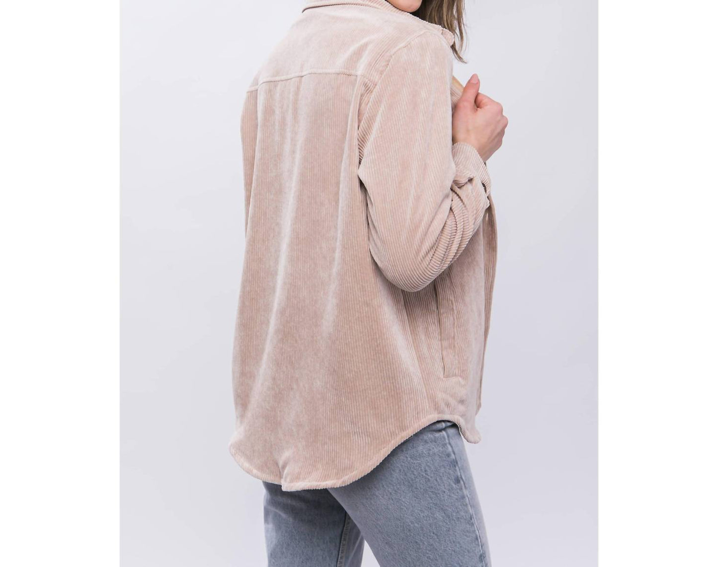 Bonfire Heart Corduroy-Shacket mit kuscheligem Karofutter
