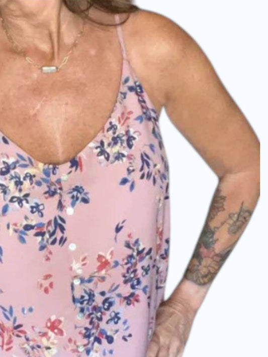 Button Detail Sleeveless Blouse