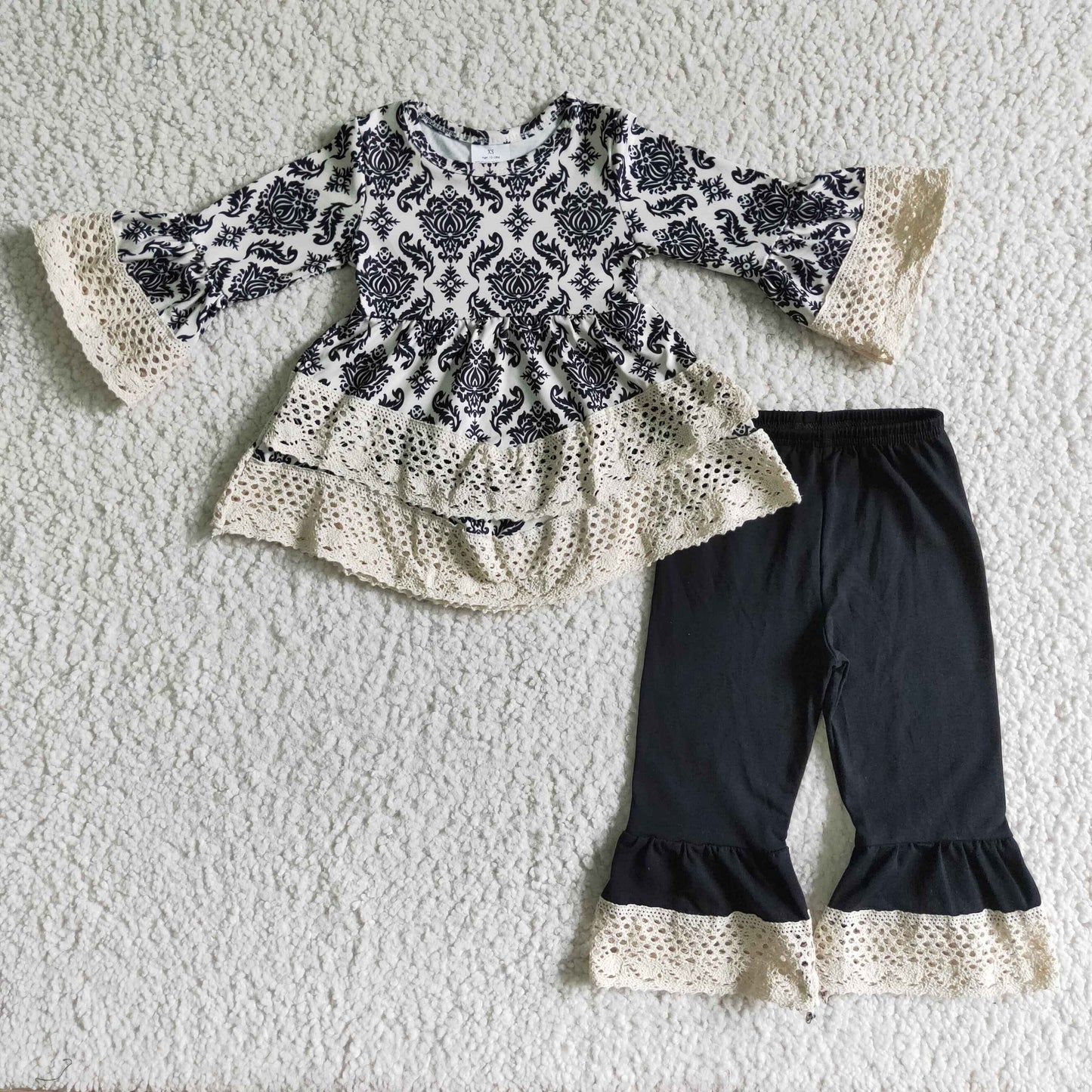 Damaszener Spitzenwellen-Tunika-Hose Kinderkleidung Mädchen