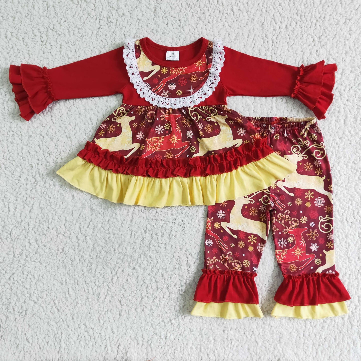 Rentier-Tunika Baby Mädchen Weihnachtsoutfits
