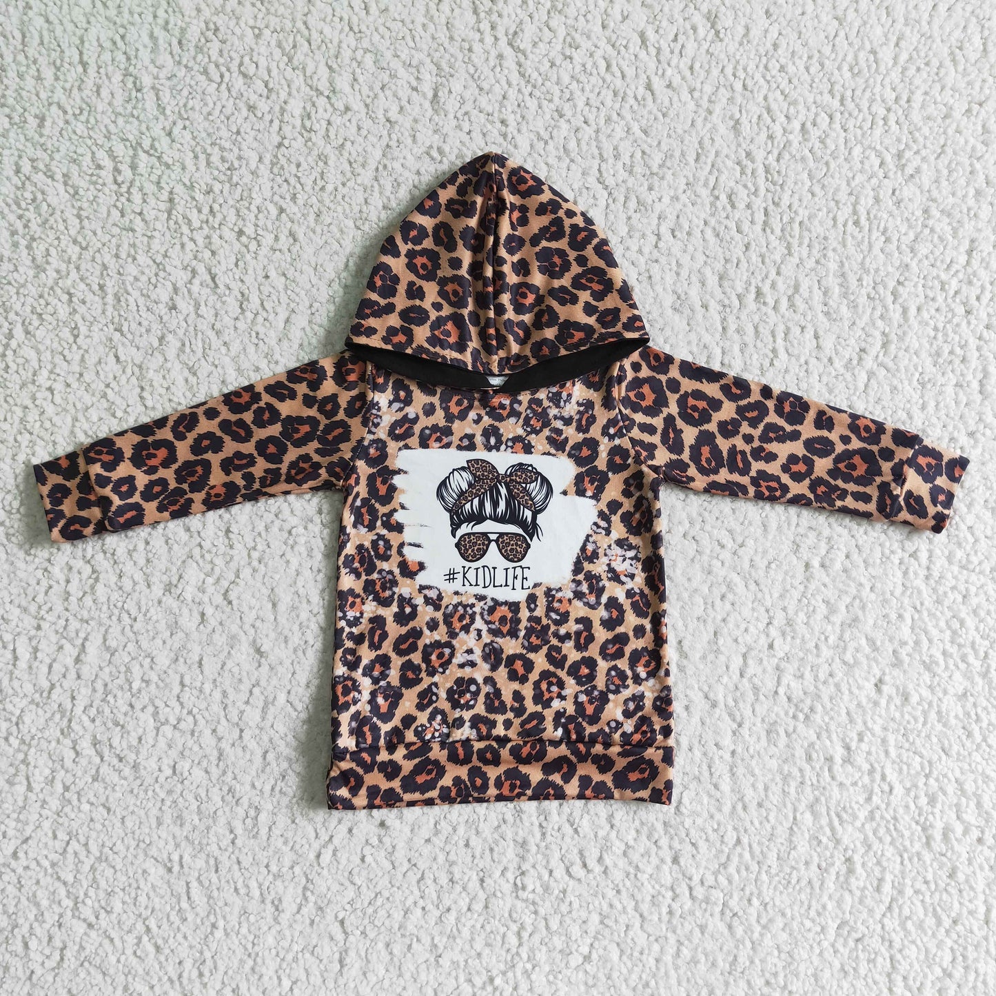 Kinder Leoparden Langarm Hoodie