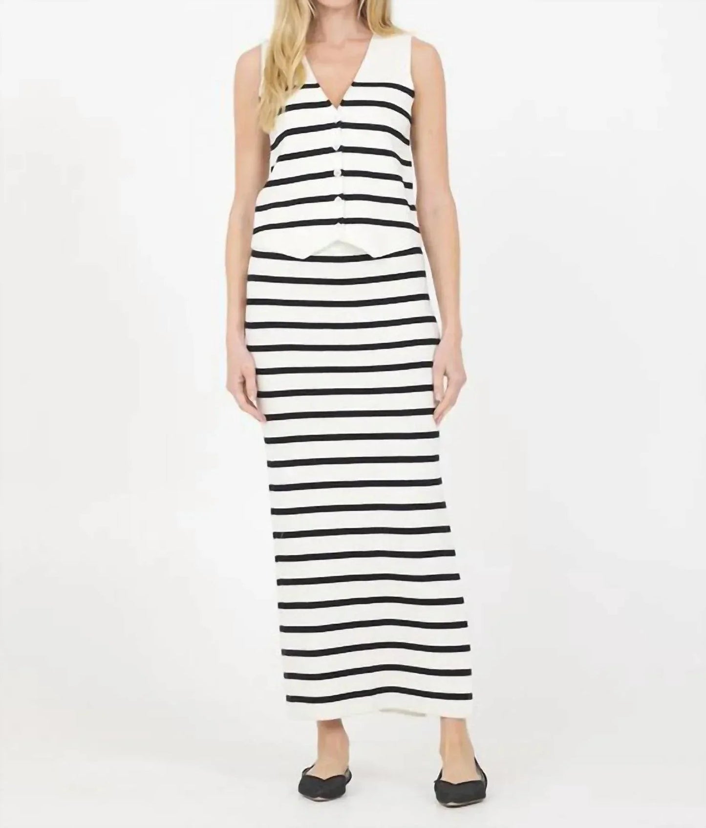 Celine Striped Maxi Skirt