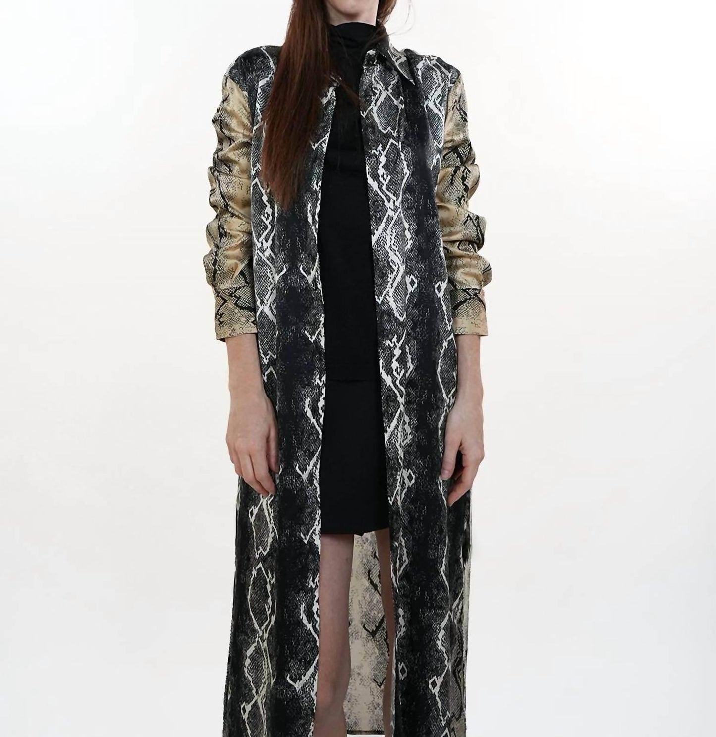 Snakeskin Print Shirt Dress