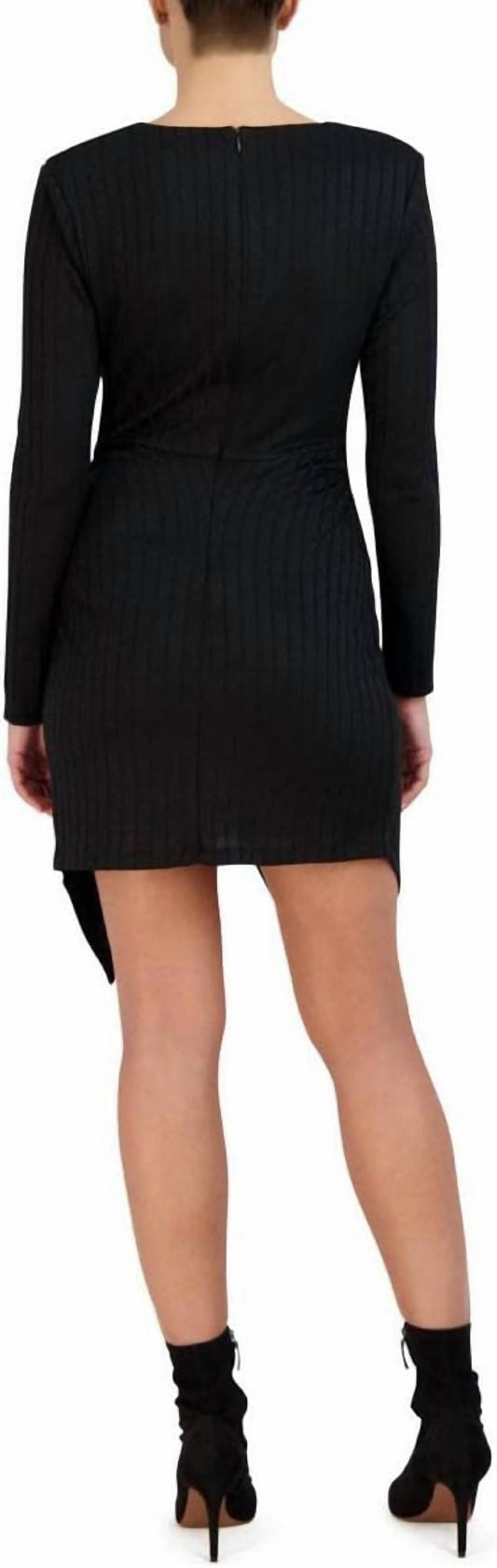 Women's Long Sleeve Asymmetrical Hem Mini Dress