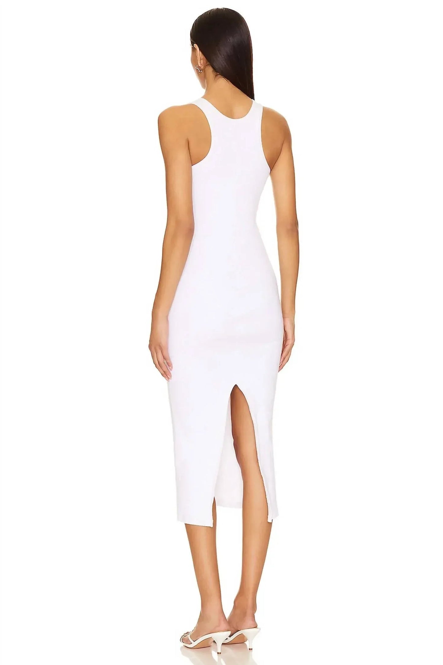 Ariel geripptes ärmelloses Kleid mit Cut-Outs