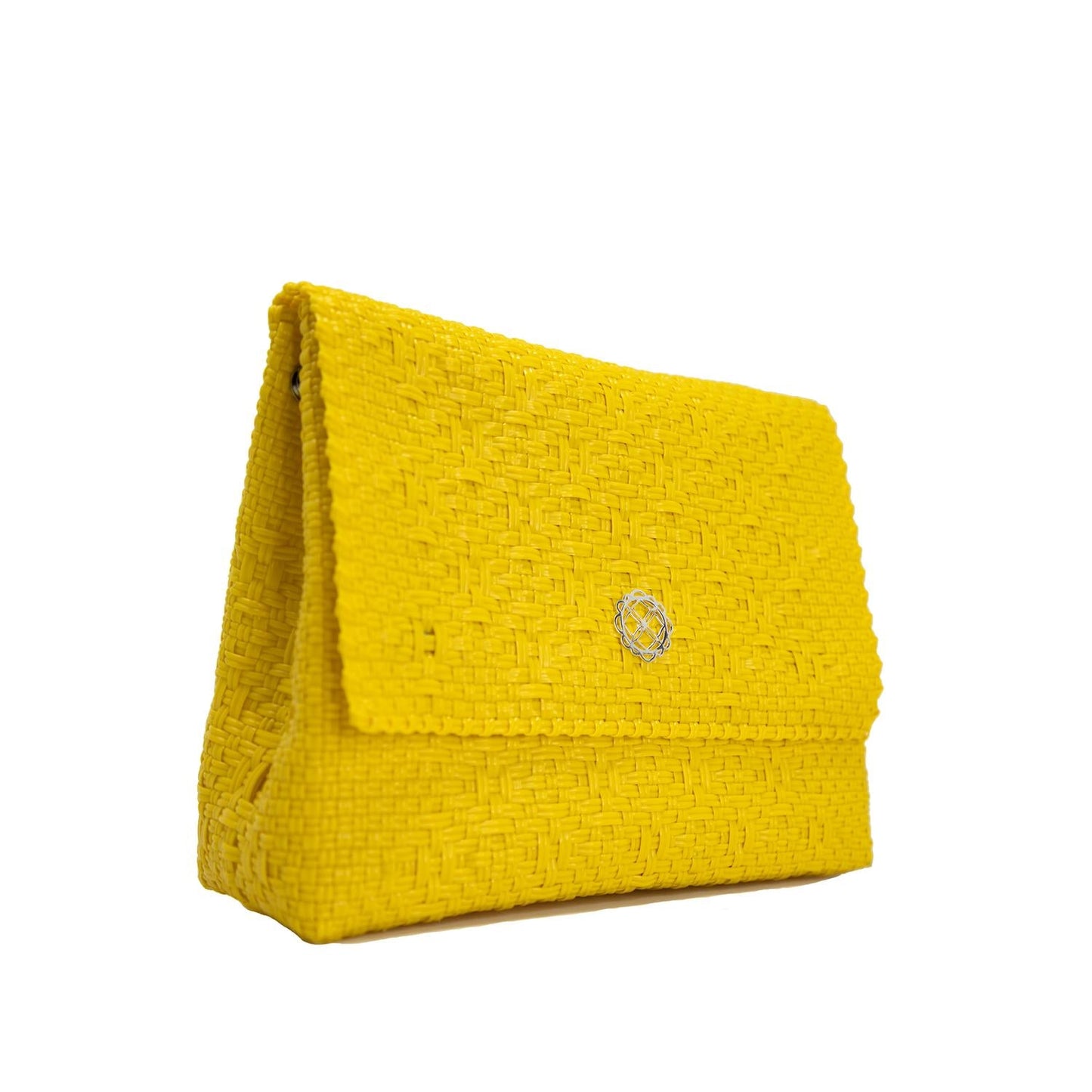 Crossbody-Damentasche aus gewebtem Metall mit langer Kette