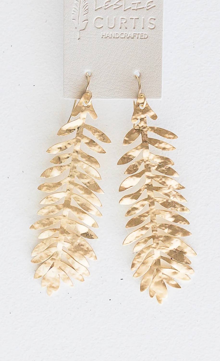 Women's Palmer Hammered Leaf Earrings