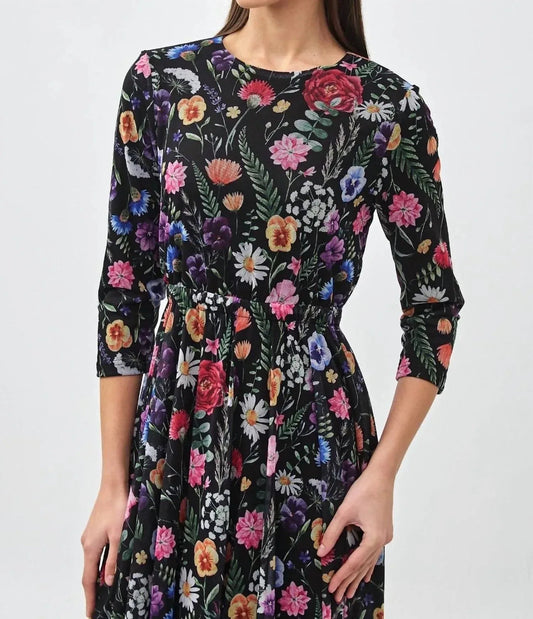 Valentina Maxikleid aus Mesh mit Blumendruck