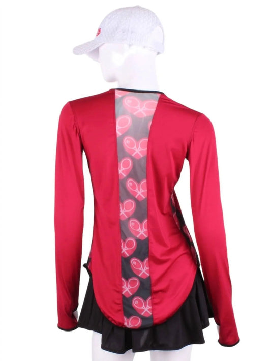Women's Long Sleeve Crew Tee With Heart Trim