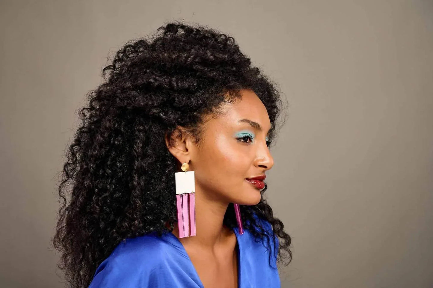 Women's Oversized Dangle Mirror 80's Earrings