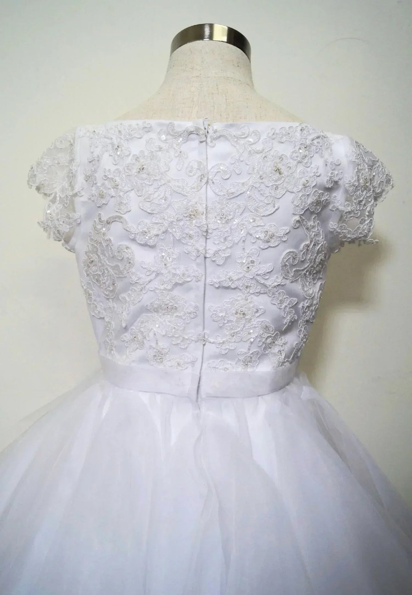 Beaded White Lace Bodice