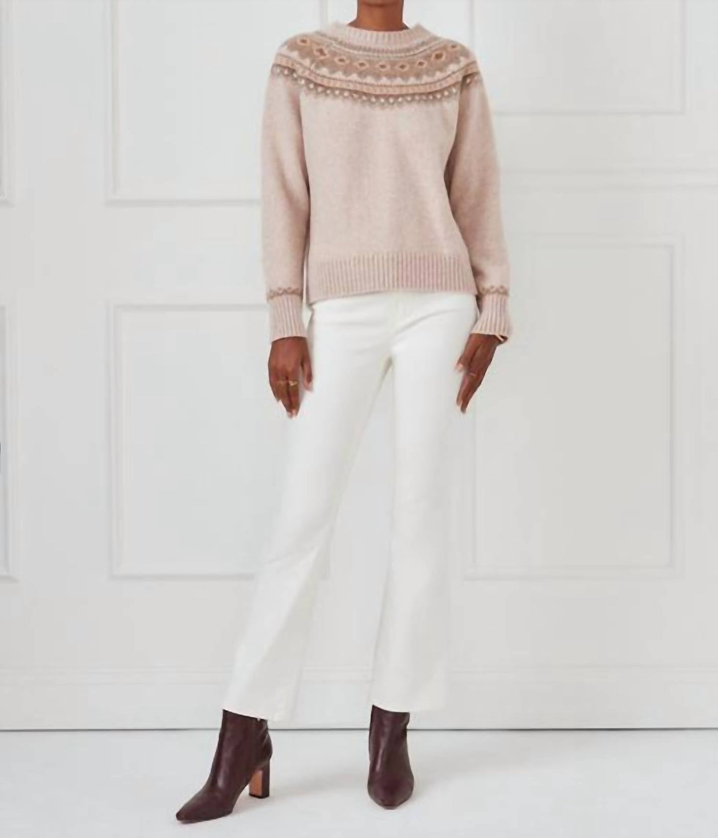 Damen-Rundhalspullover Joey aus Fair-Isle-Wollmischung
