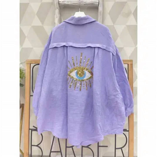 Women's Oversized Evil Eye Top
