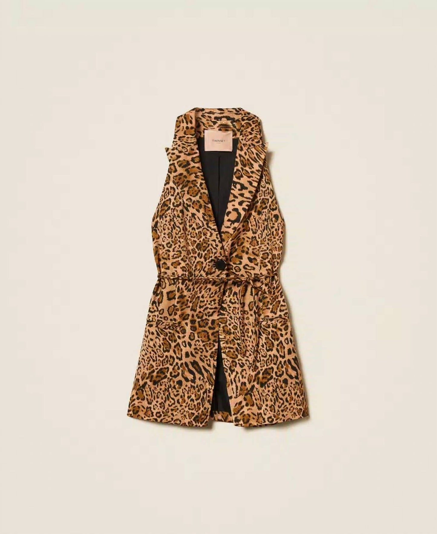 Animal Print Sleeveless Jacket
