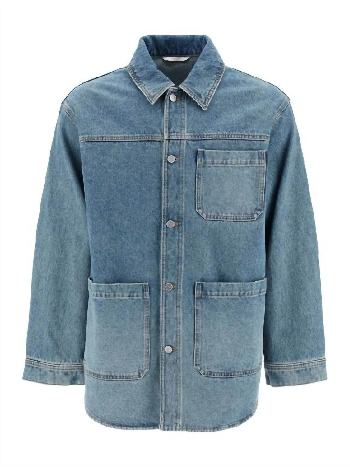 Maxi V-logo Denim Shirt