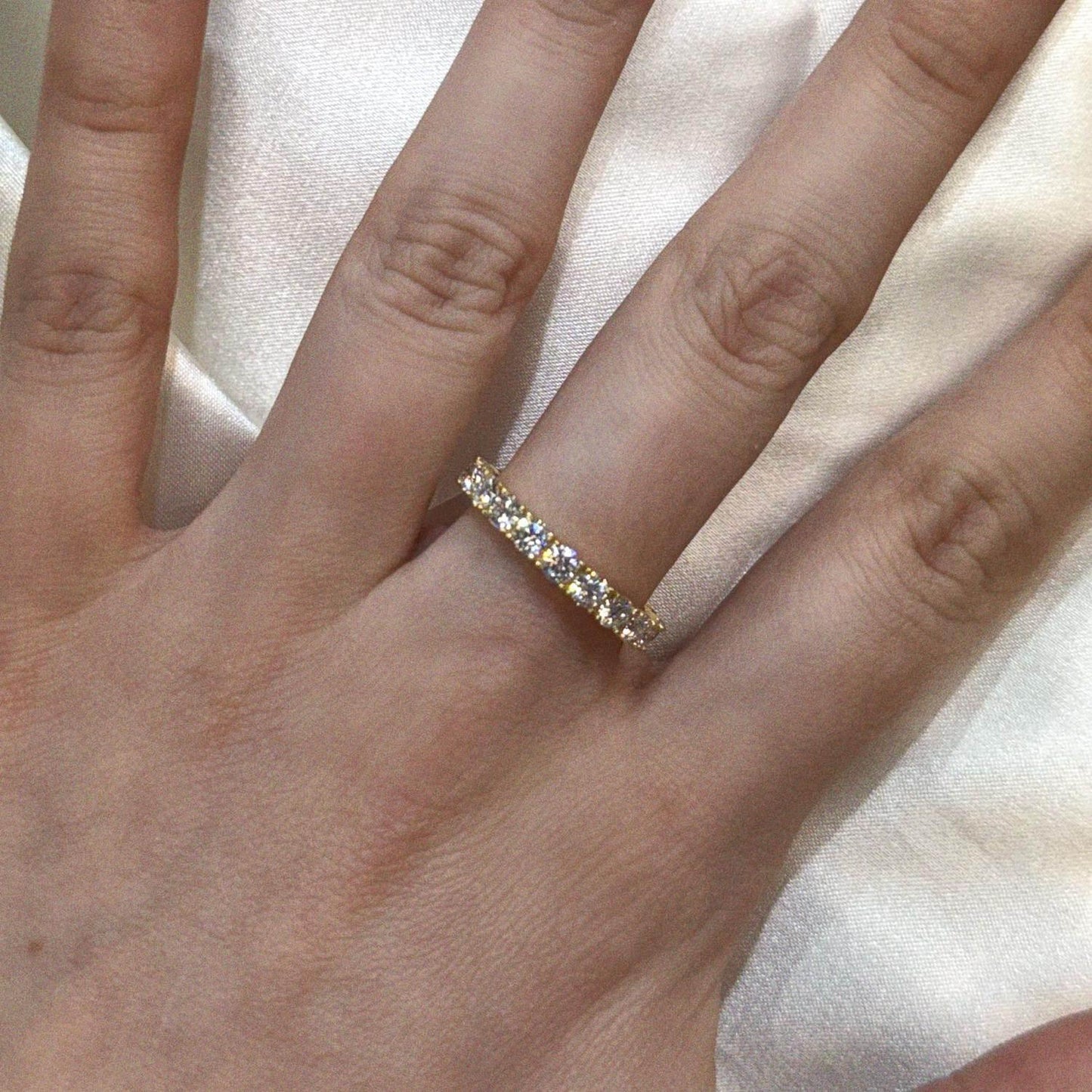 Women's Sterling Silver Moissanite Eternity Band Ring