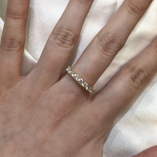 Women's Sterling Silver Moissanite Eternity Band Ring