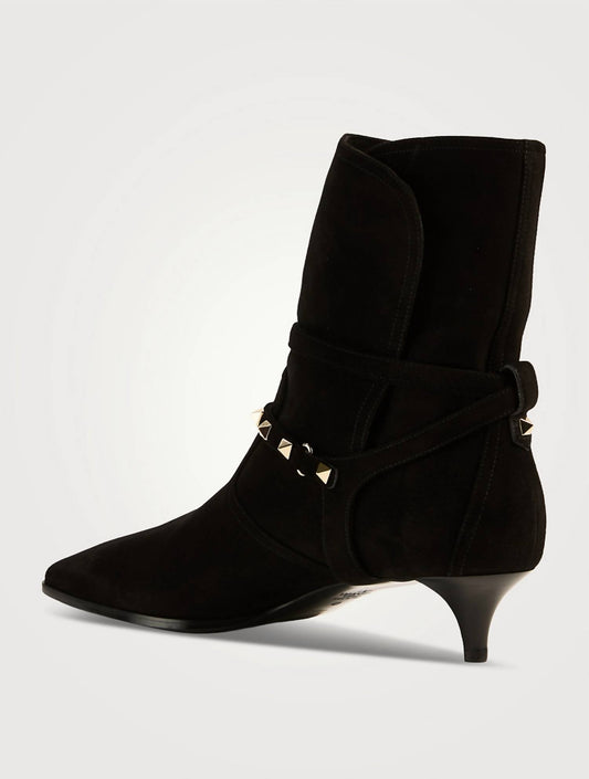 Women's Heeled Plush Suede Booty