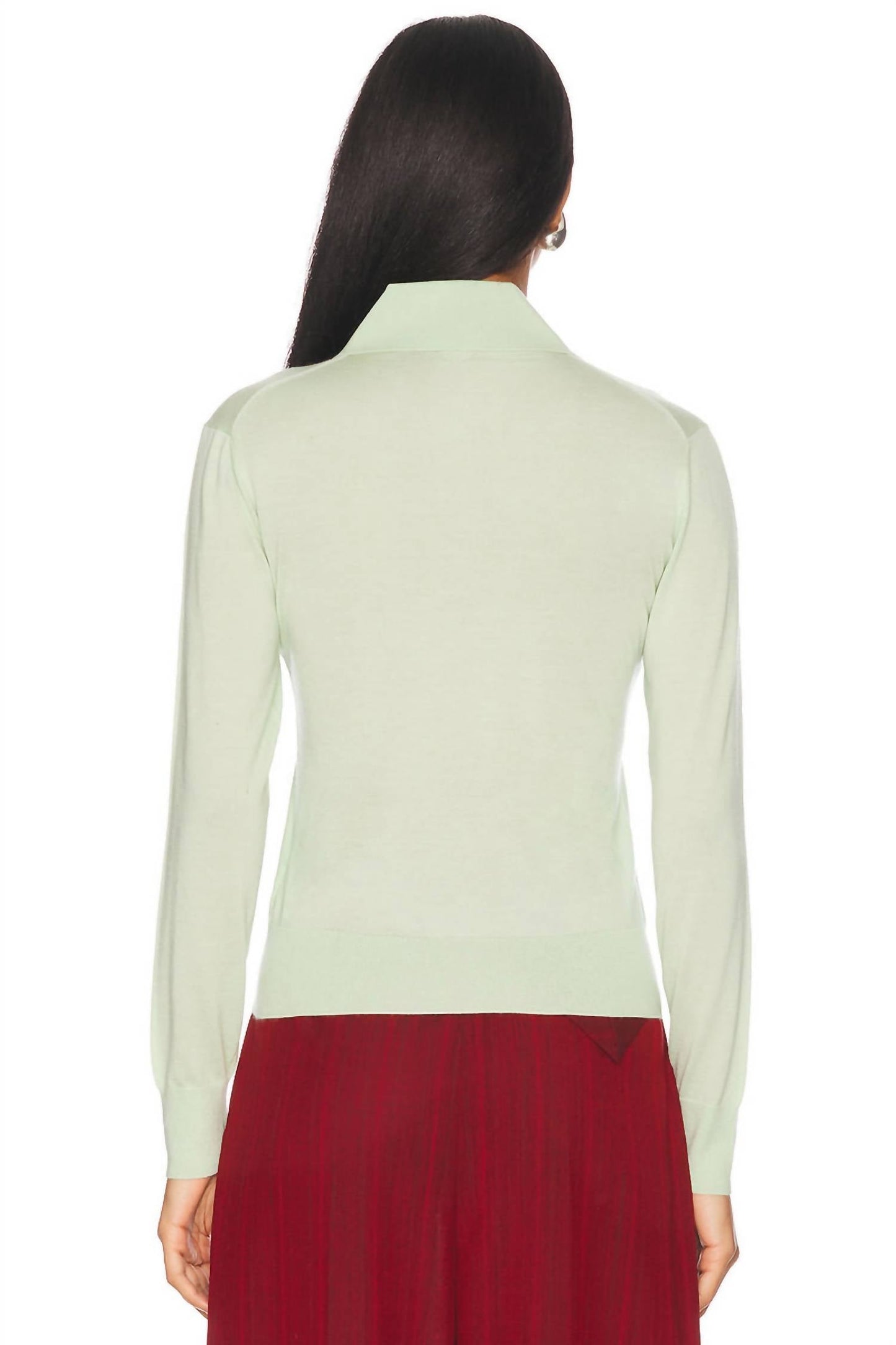 Feines Kaschmir Crop Polo besticktes Shirt