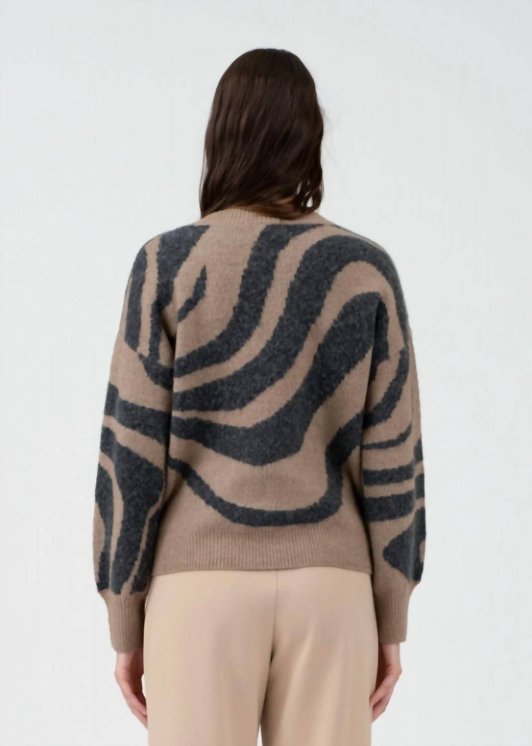 Pullover mit Zebramuster und langen Ärmeln