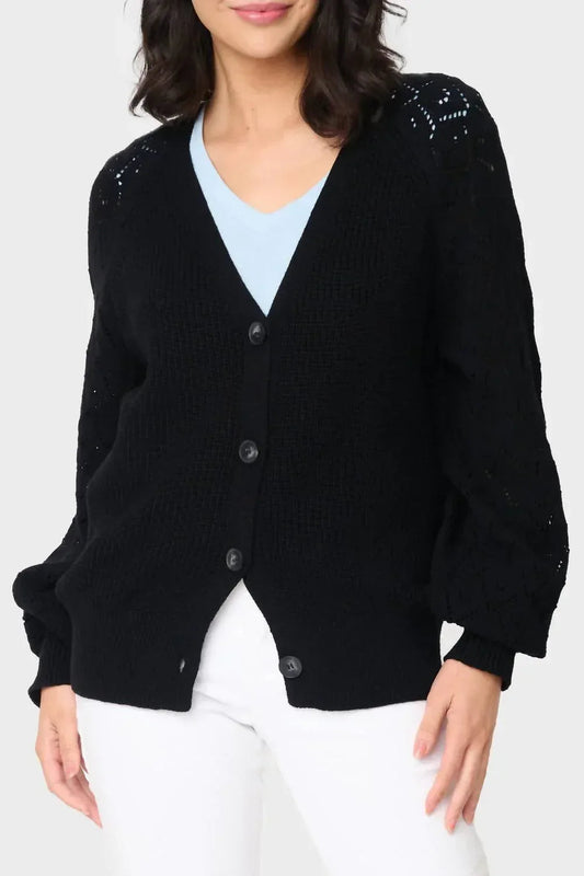 Gigi Diamond-Muster-Häkelstrickjacke