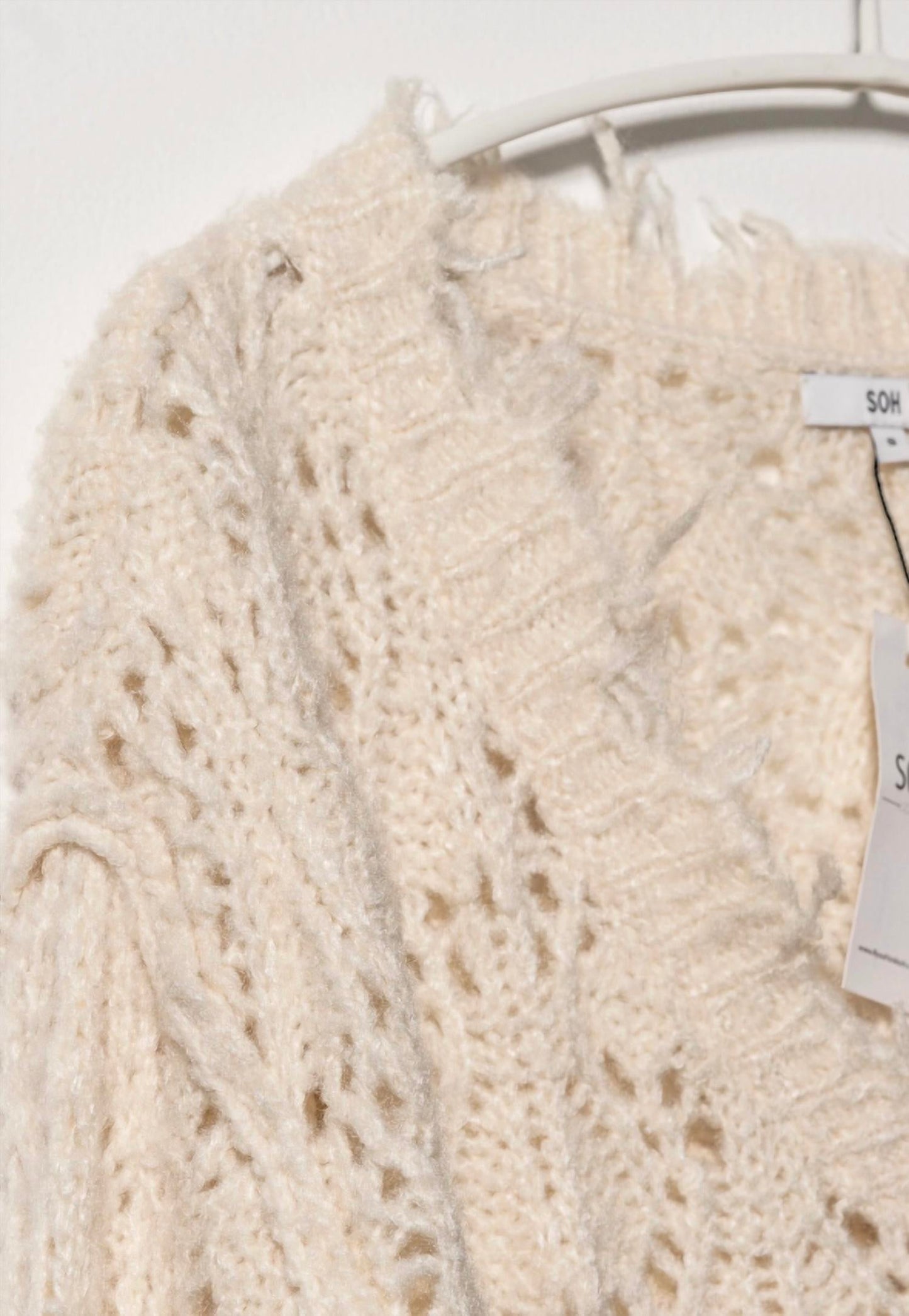 Damen-Pullover mit Lochmuster in offener Strickart