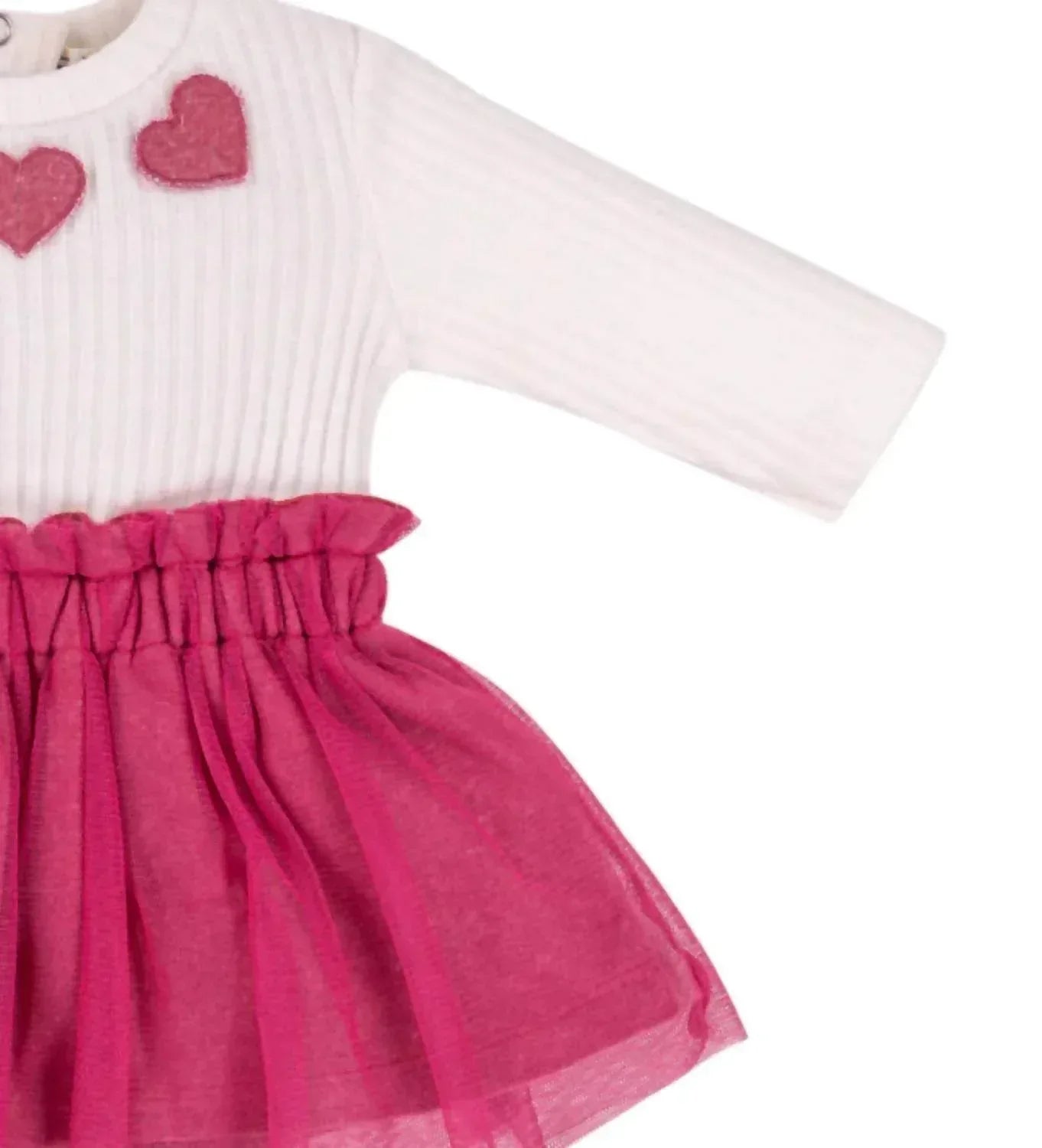 Kid's Heart Applique Fleece & Tulle Dress