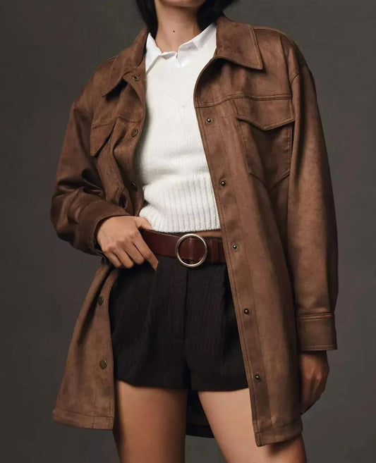 Die Tillie legere Shacket aus Wildlederimitat