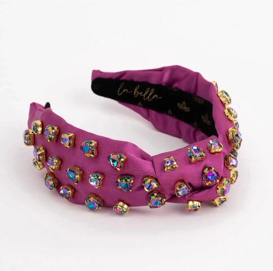 Women's Volcano Rainbow Heart Satin Headband