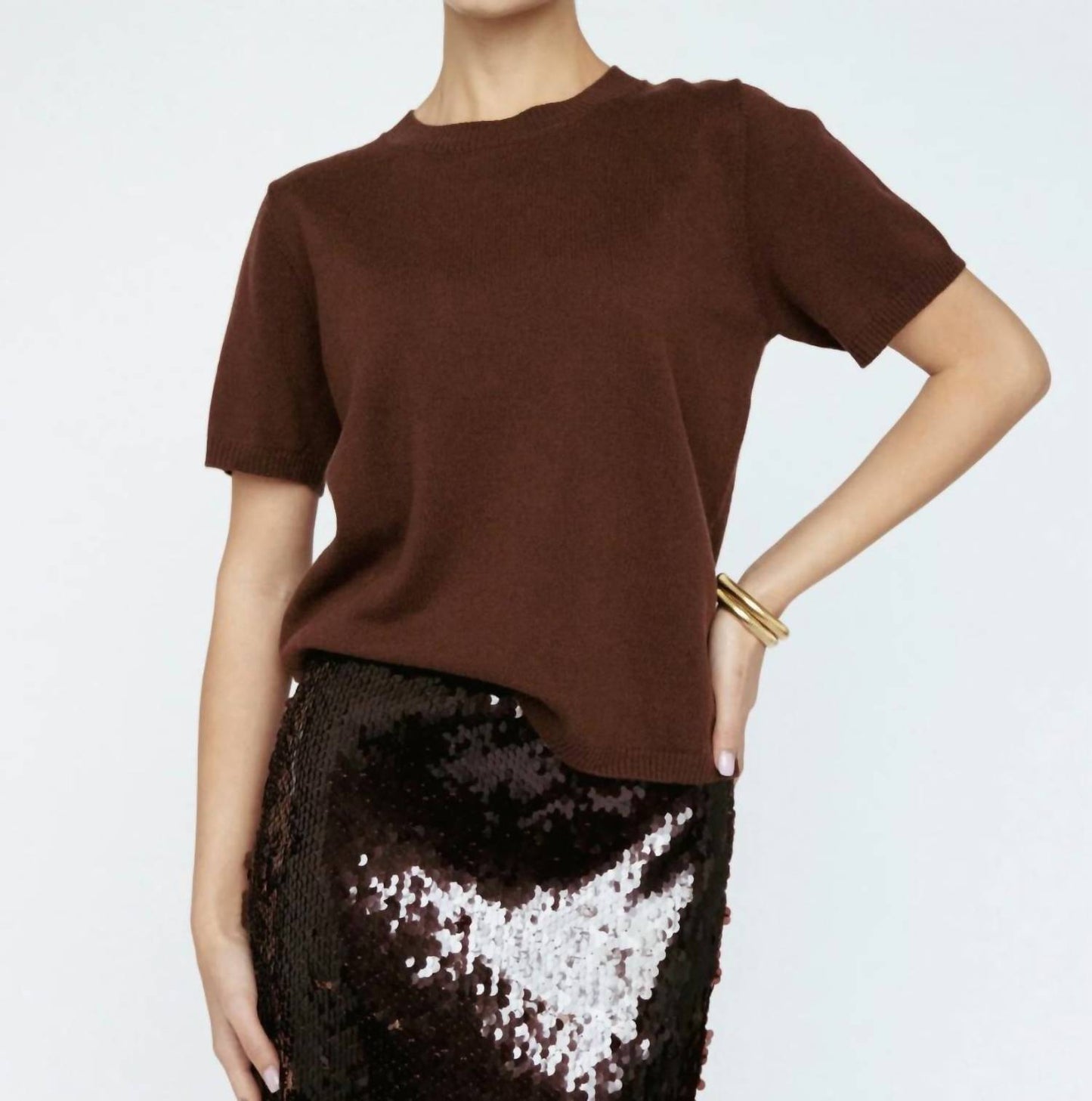 Damen-T-Shirt aus Kaschmirgemisch