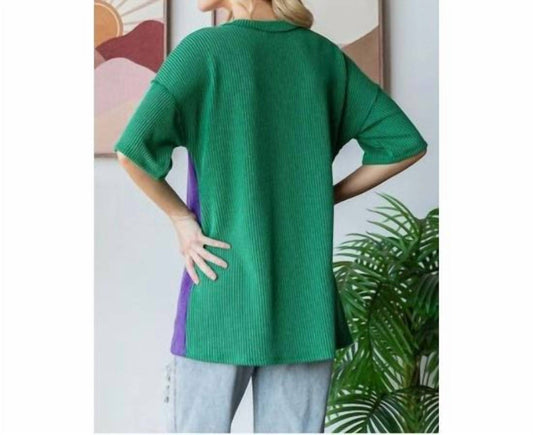 Bourbon Street Ribbed Color Block Top