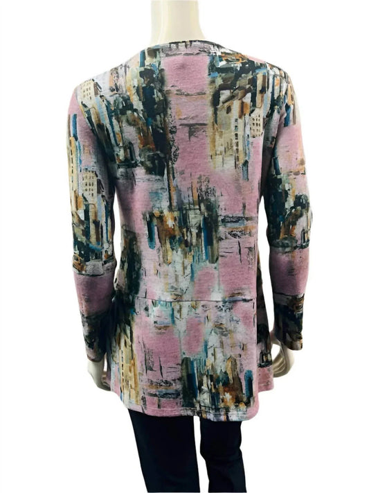Women's Impressionistic Cityscape Top