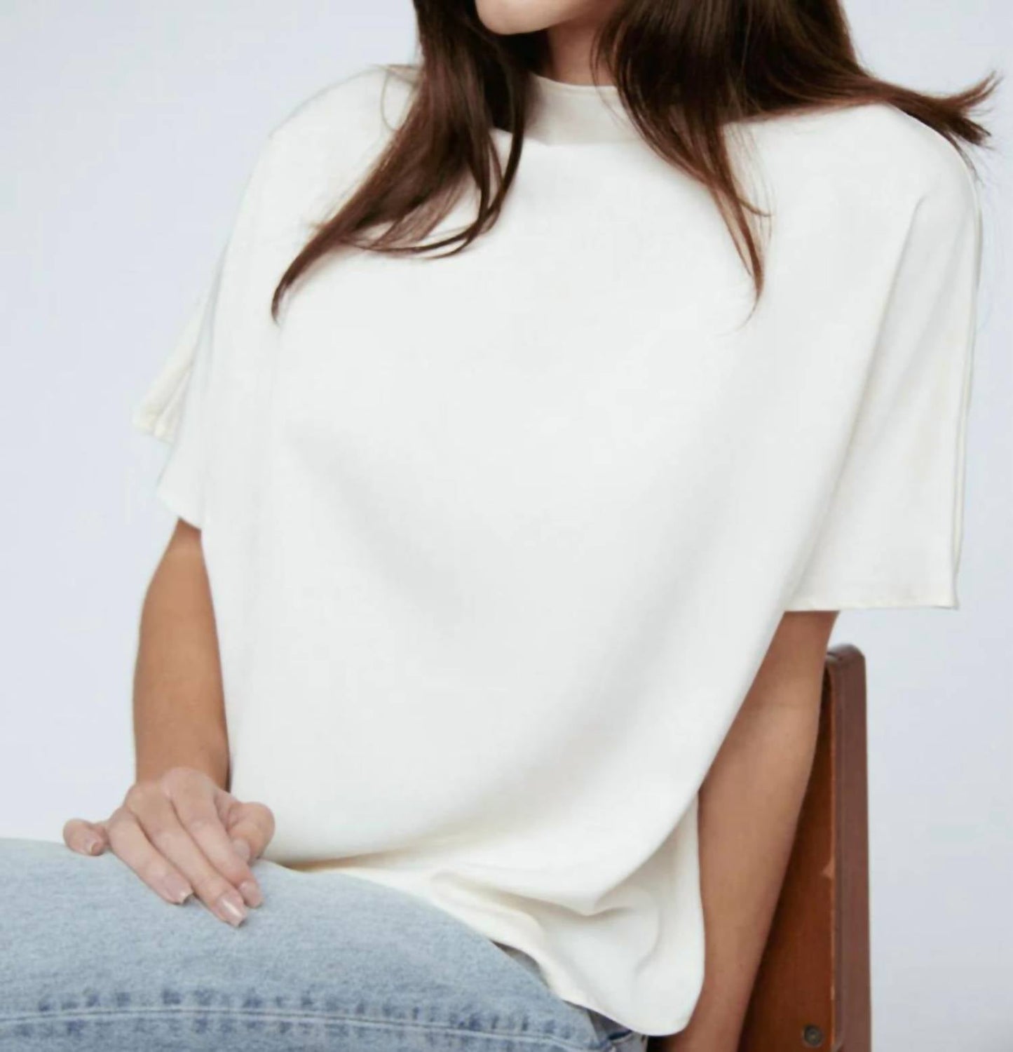 Damen-Fledermausärmel-Top aus Butter-Satin