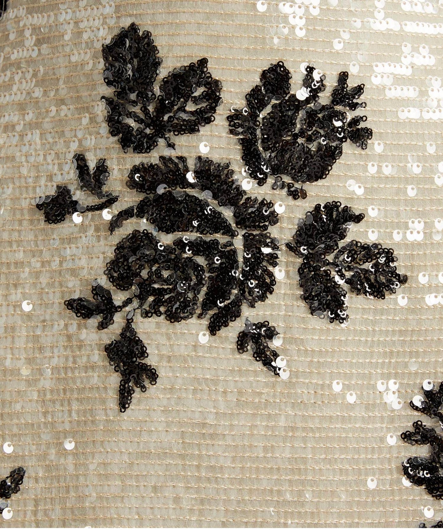 Kurzärmeliges, blumiges Pailletten-Bleistiftkleid