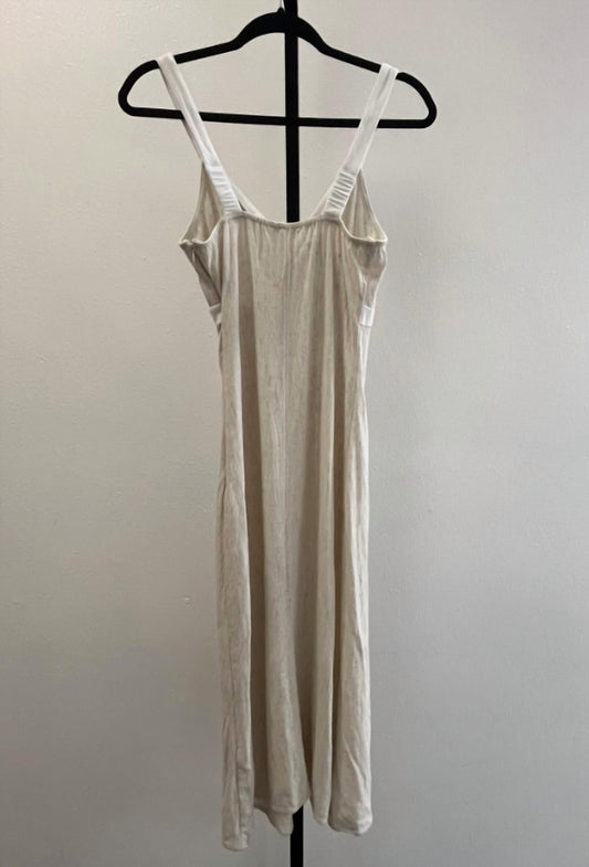 Women's Contrasting Cross Over Maxi Linen Dress