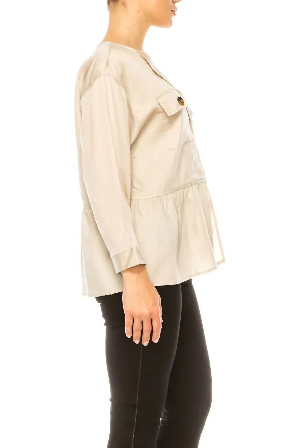 Long Sleeve Peplum Jacket Top