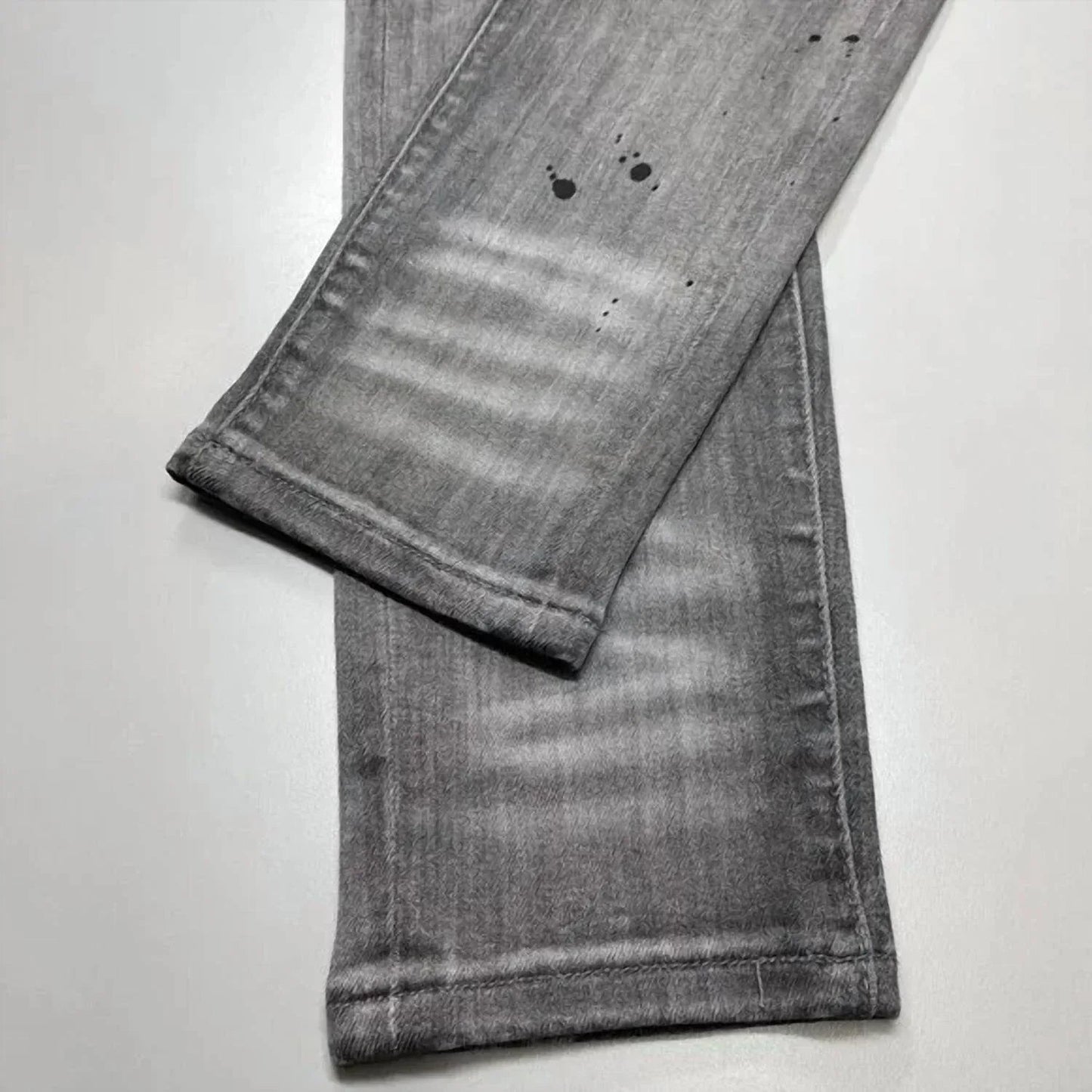 Men’s Paint Splash Two-hole Denim Skinny Jeans