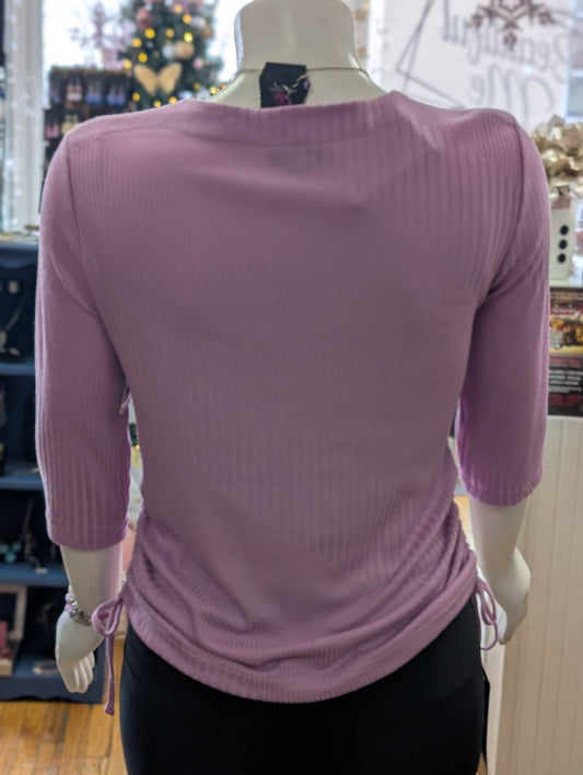 Women's Valentino 3/4 Sleeve Cinched Side Top